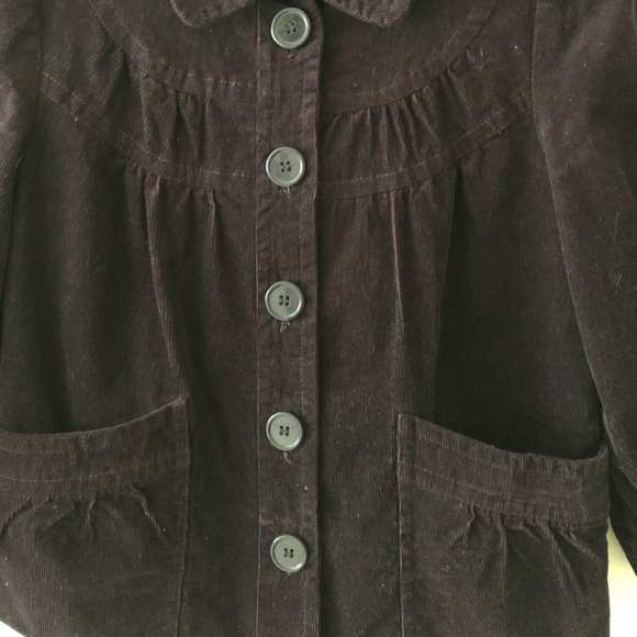 H&M Purple Corduroy 3/4 Sleeve Cropped Blazer - Picture 3 of 6